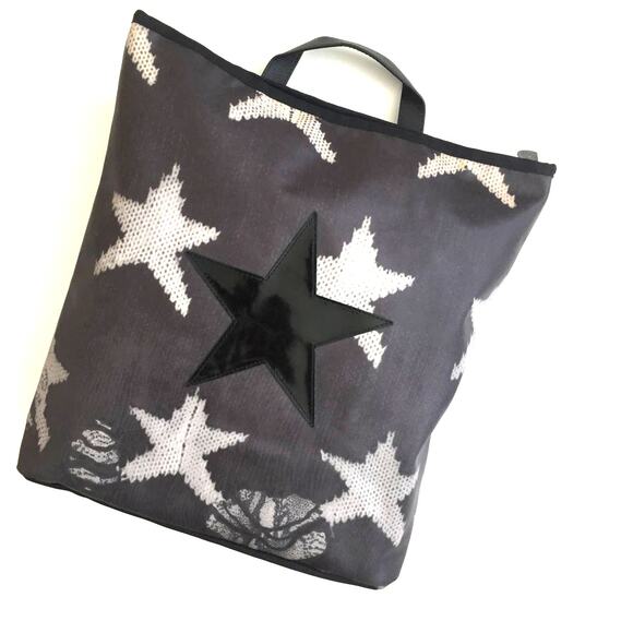 GEORGE GINA & LUCY Handbag Sack "The‎ Star" Deep Black Bag Backpack Bold Chic - Picture 10 of 10